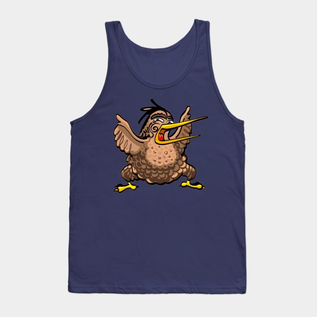 Cartoon New Zealand kiwi bird doing a Maori haka Tank Top by pickledpossums